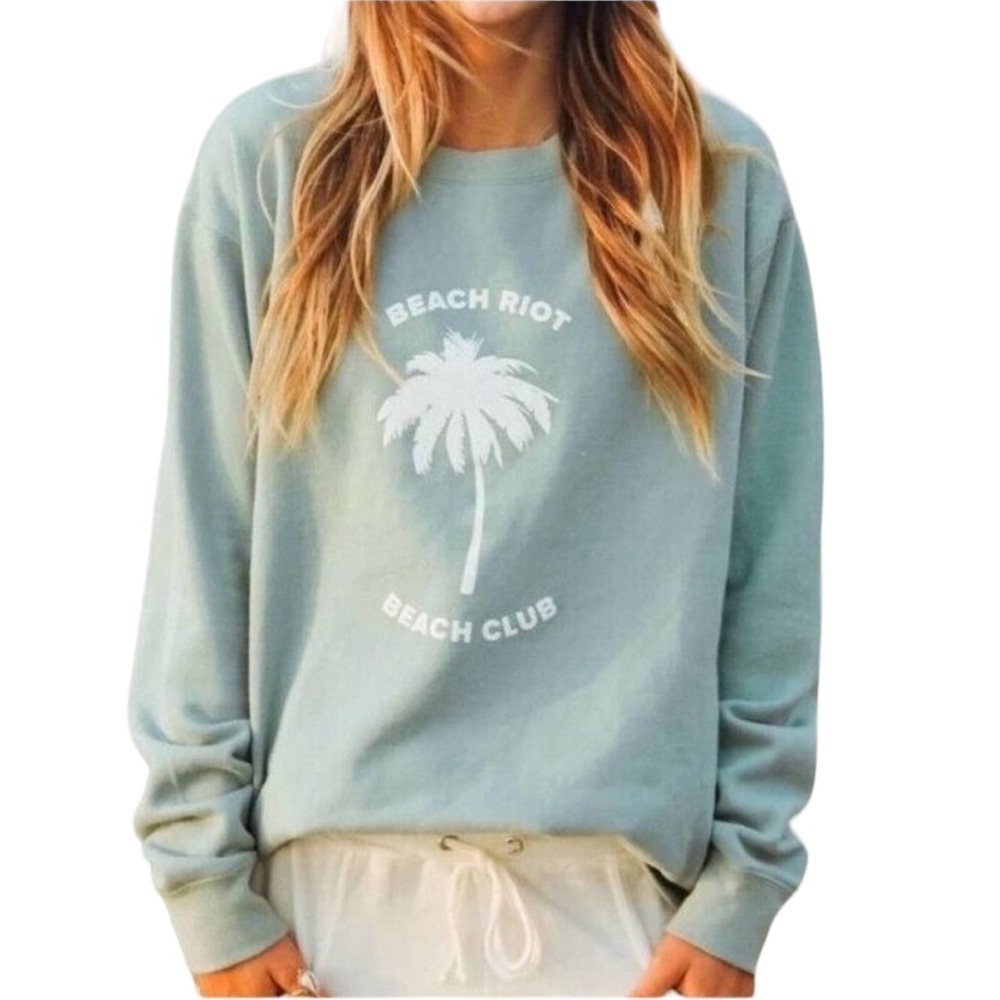 Beach Riot Beach Club Palm Tree Oversized Sweatshirt